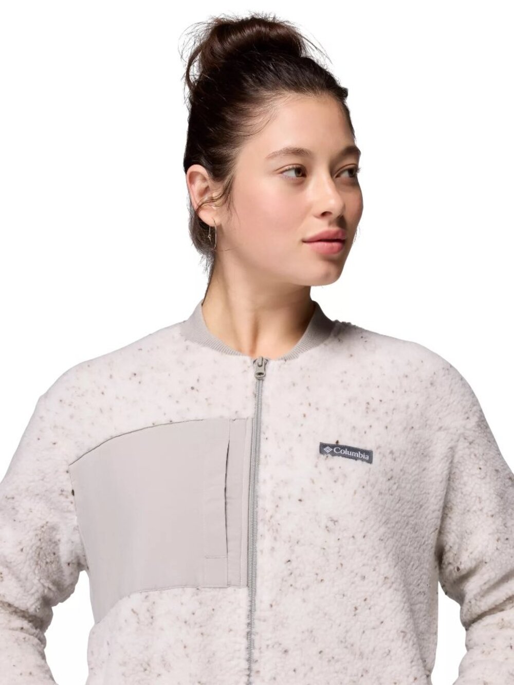 Columbia Women's Stellar Path Fleece Bomber Full Zip - Color: Dark Stone/Flint - Picture 5 of 7
